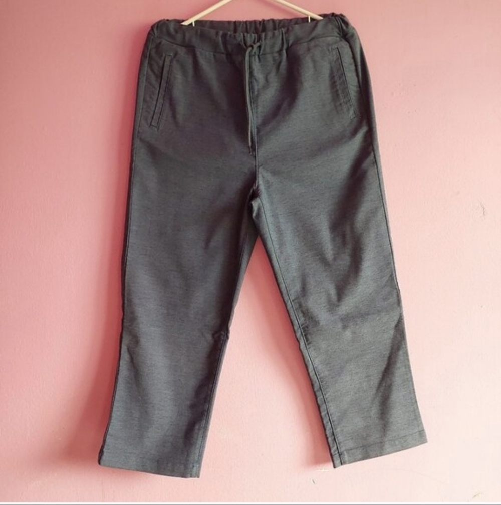 SMALL Forme Blue Draw String Crop Capri Pants - CES - Picture 3 of 12